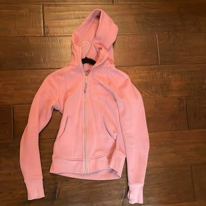 Lulu lemon Pink Scuba jacket with hood!